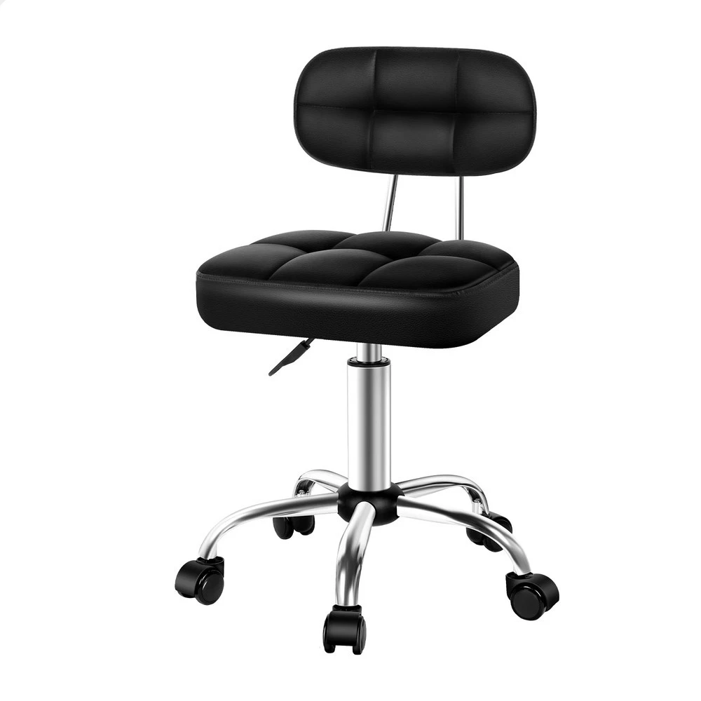 ALFORDSON Salon Stool Backrest Swivel Barber Hair Dress Chair Tufan Black