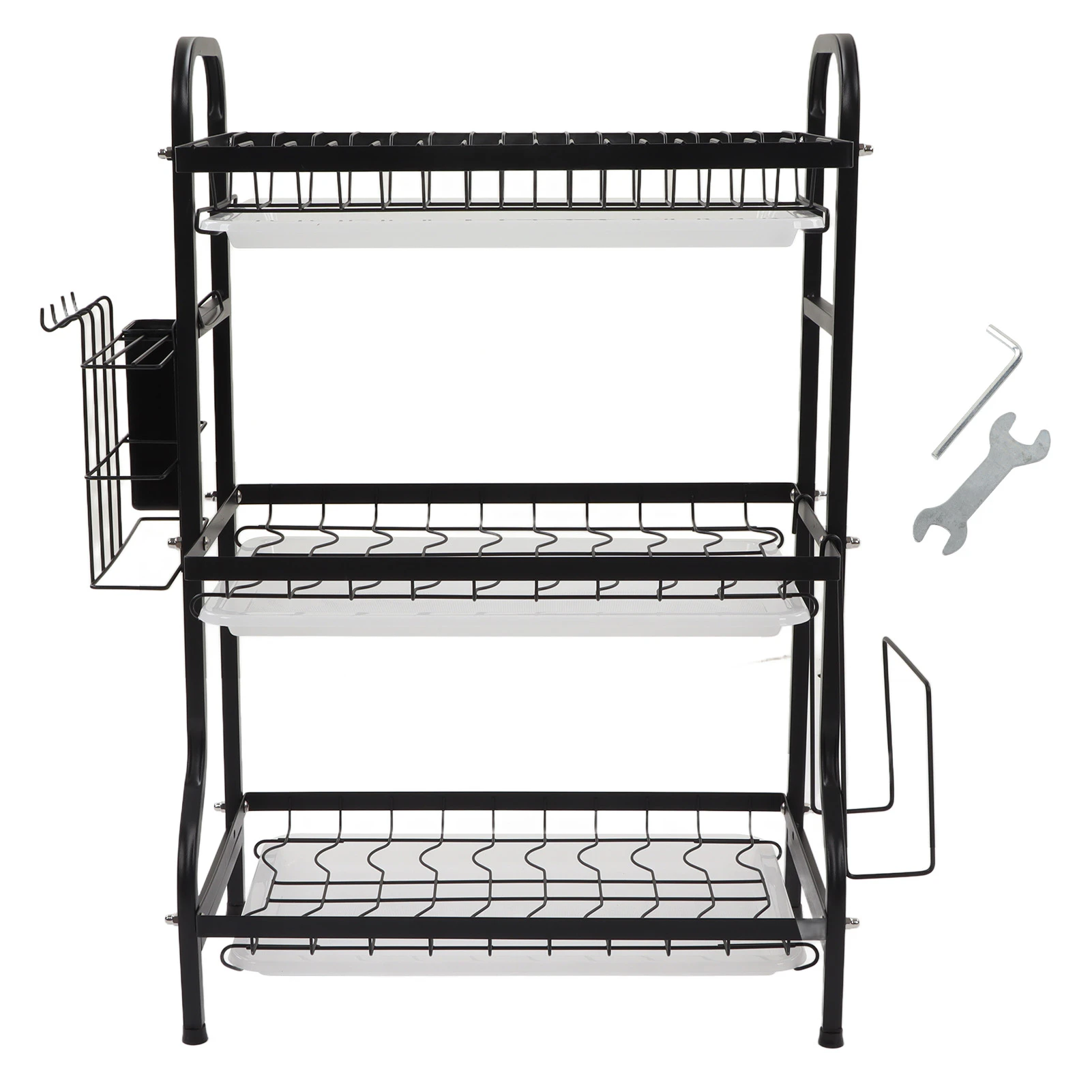 3 Tier Dish Drying Rack Heavy Duty Space Saving Large Capacity Dish Drainer for Home Kitchen Supplies