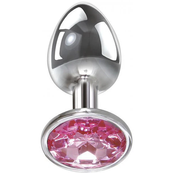 Adam & Eve Pink Gem Anal Plug Small Silver