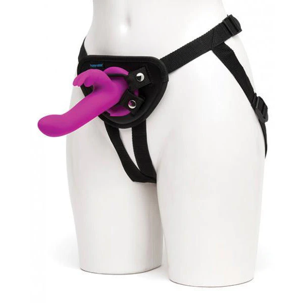 Happy Rabbit Vibrating Strap On Harness Set Purple