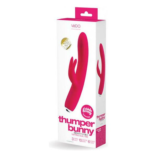 Introducing The Sensational Vedo Thumper Bunny Rechargeable Dual Vibe Pretty In Pink: A Luxurious Pleasure Companion For Women