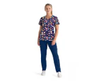 Christmas Printed Scrubs Unisex Navy - Navy