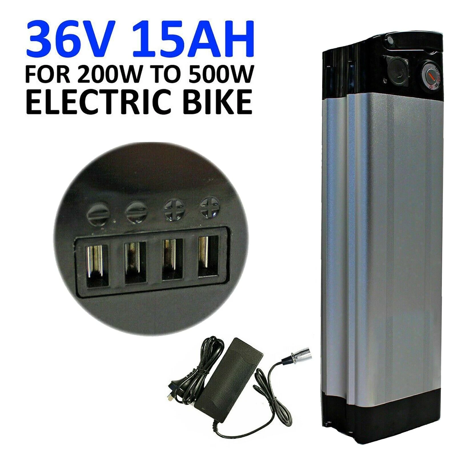 36V 15Ah Electric Bike Bicycle eBike Lithium Fish Battery for 200W 250W 300W