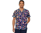 Christmas Printed Scrubs Unisex Navy - Navy