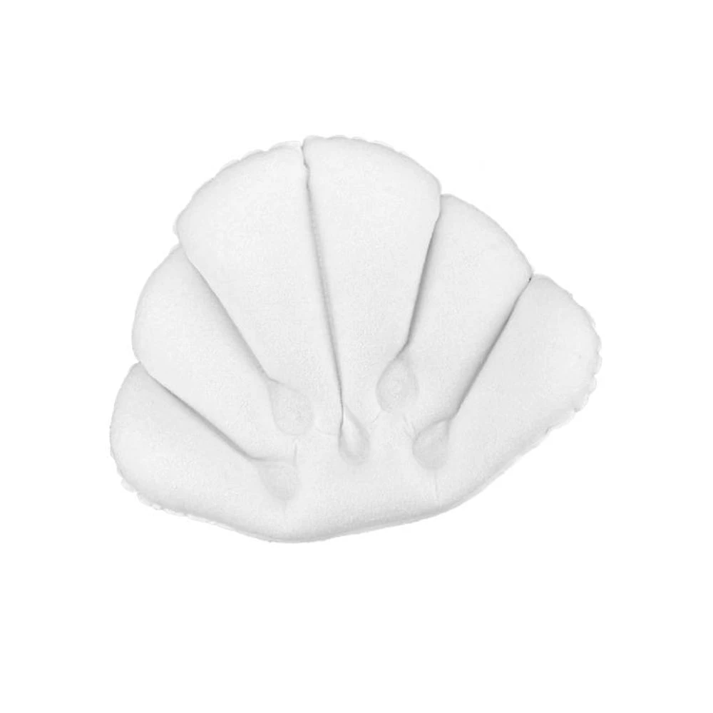 Shell Shape Bath Pillow Soft Inflatable White or Pink - White