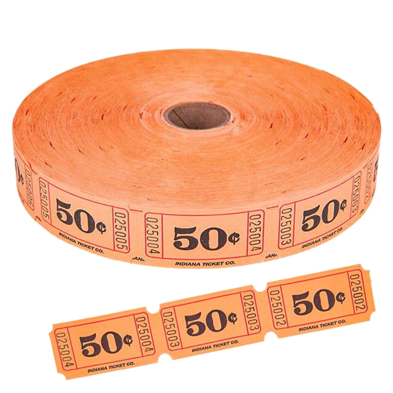 50c Single Ticket Roll Orange (2000 Tickets)