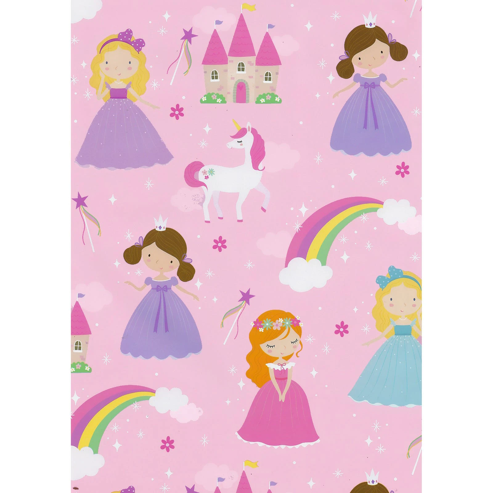 Princess and Rainbows Wrapping Paper (1 Sheet)