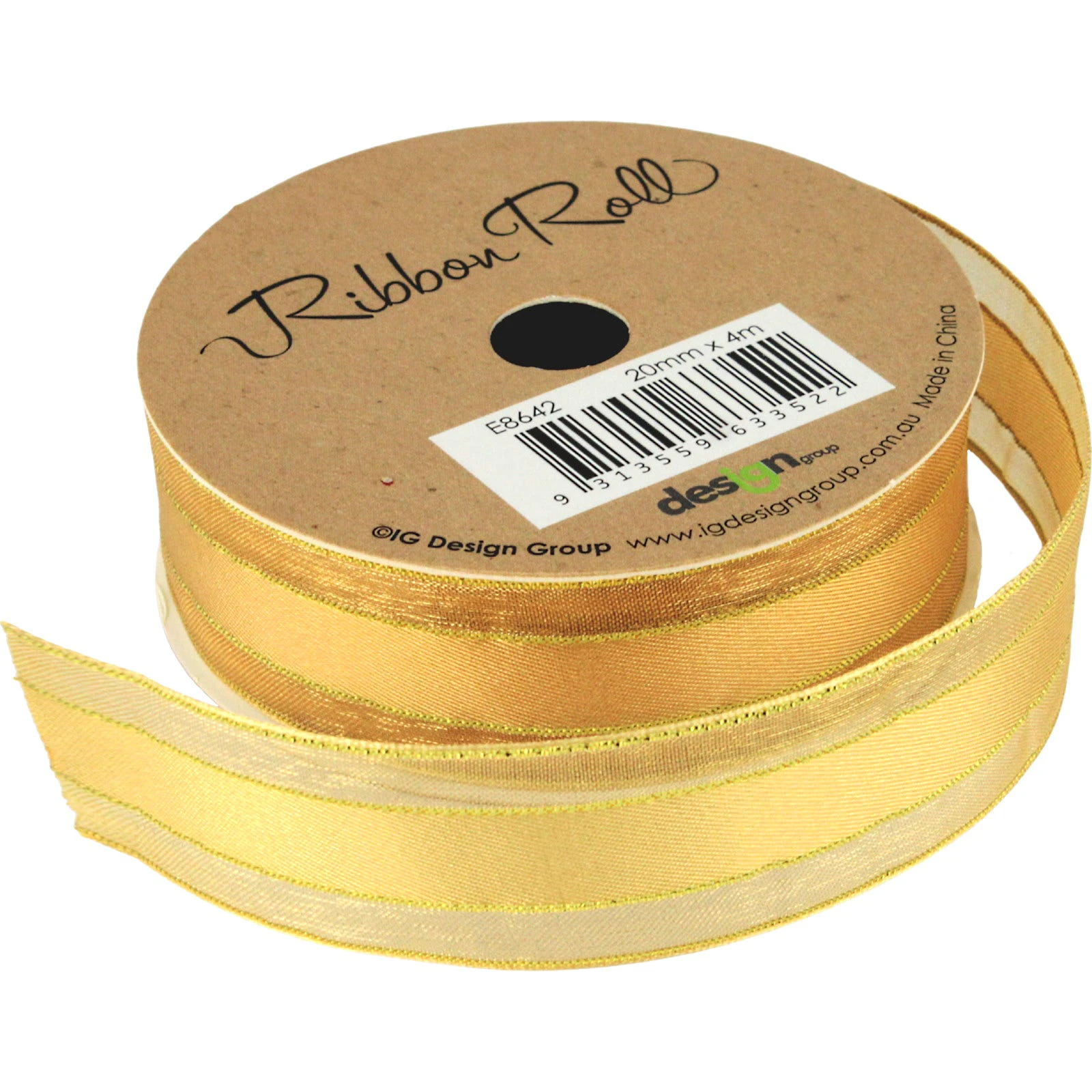 Gold Satin and Organza Ribbon (4m)