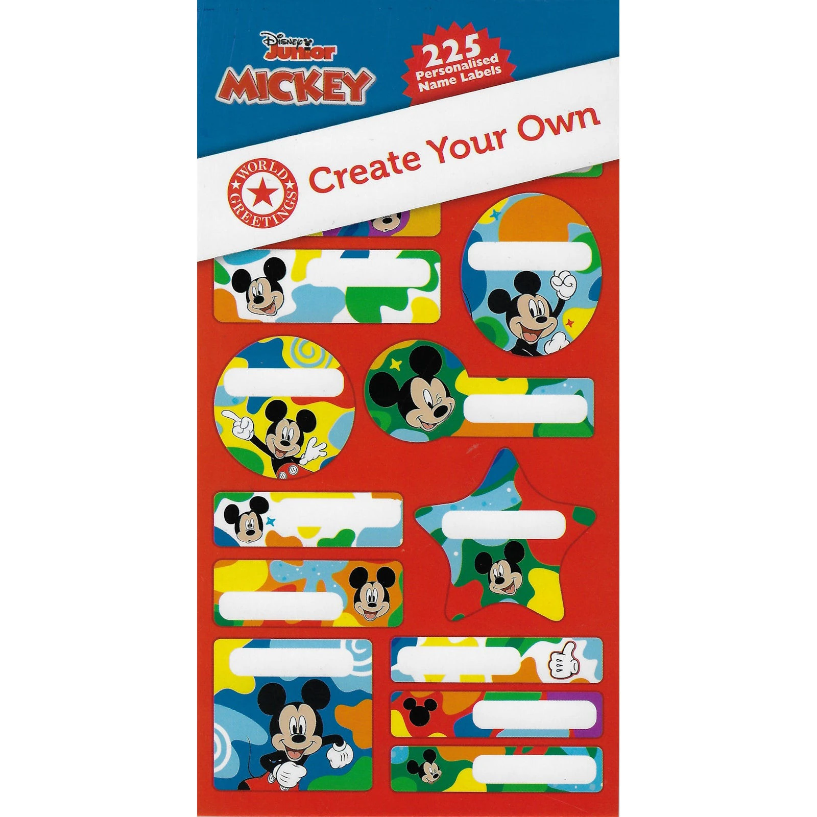 Mickey Mouse Create Your Own Name Labels Sticker Book (15 Sheets)