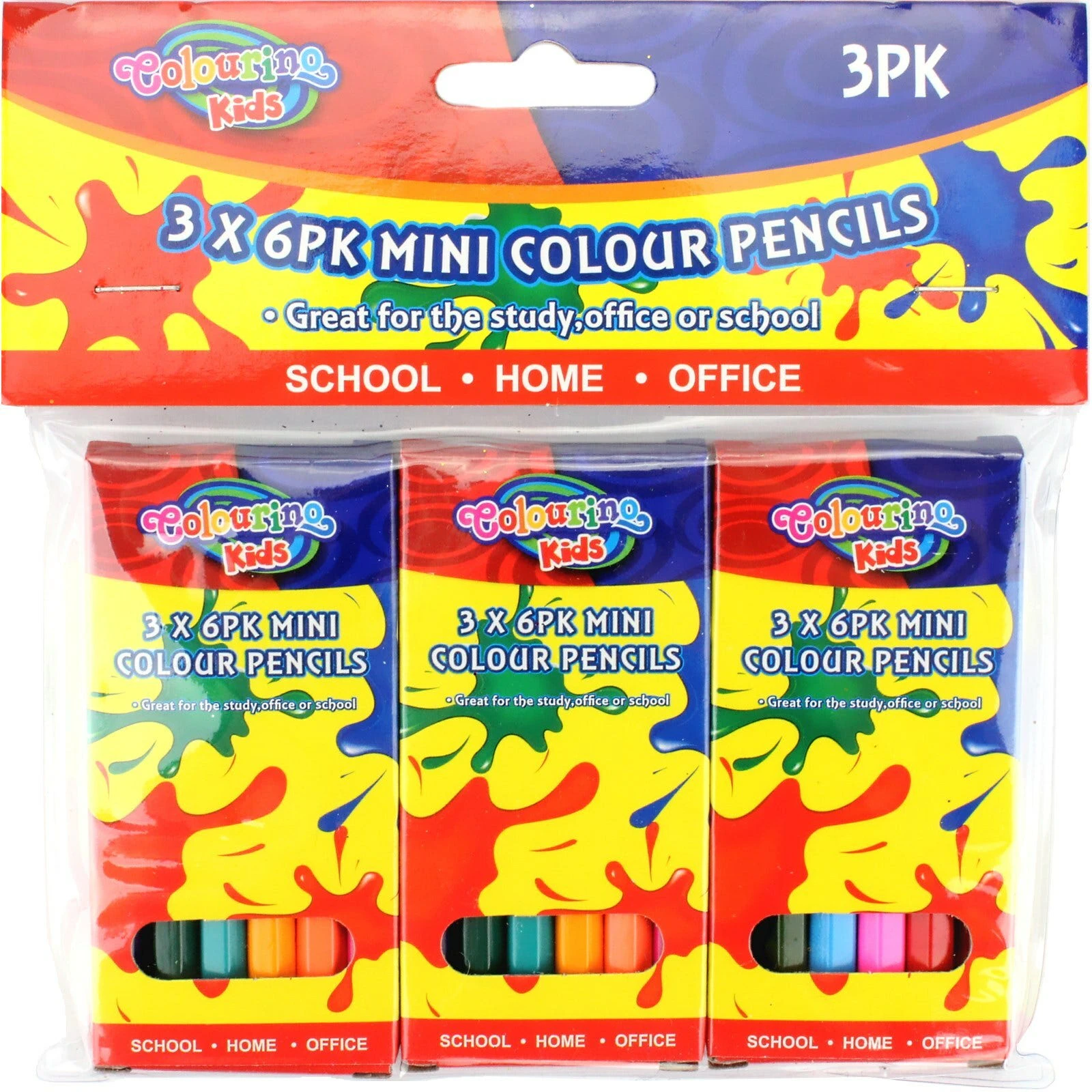 Mini Boxed Coloured Pencils (Pack of 3)