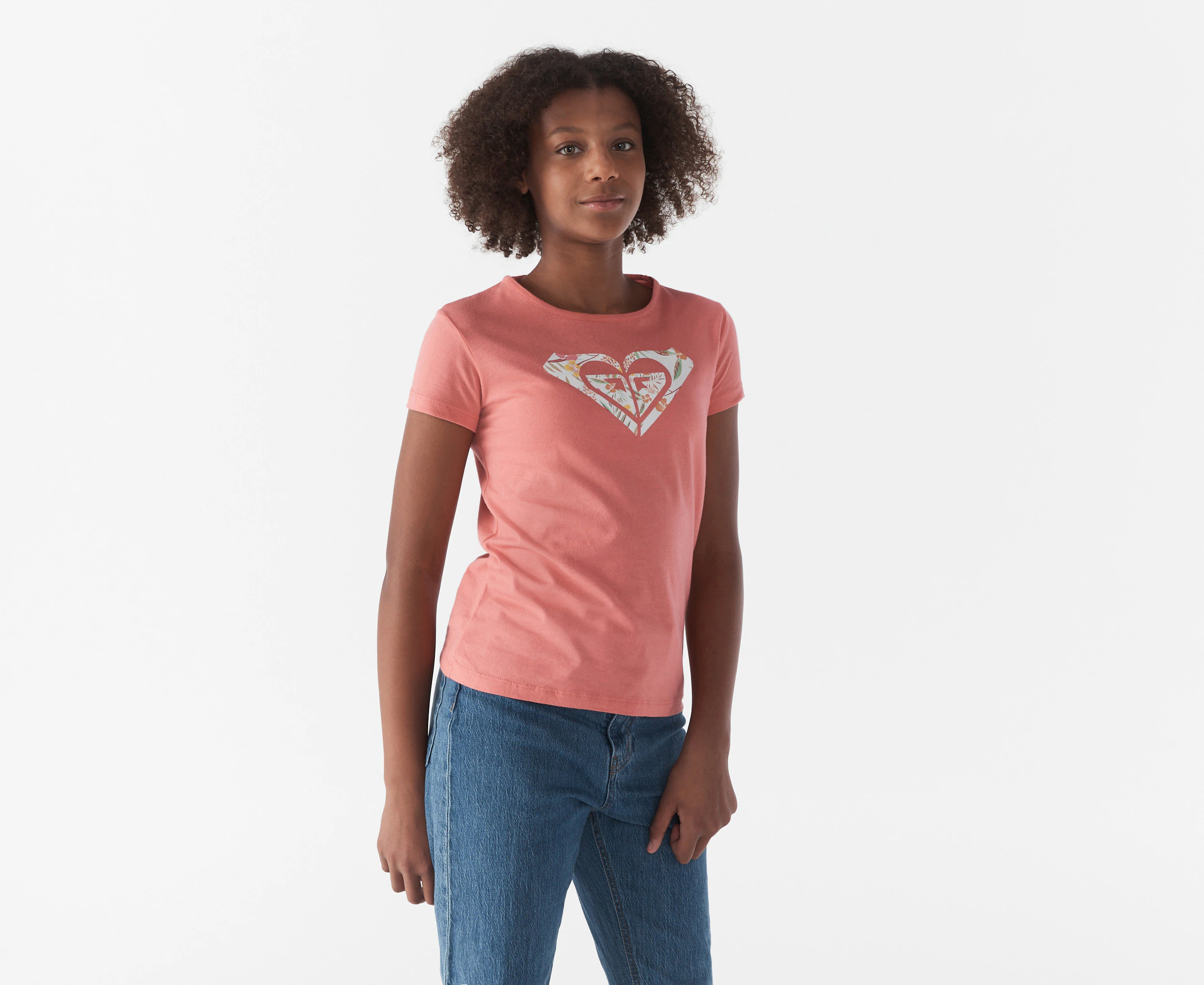 Roxy Girls' Day & Night Tee / T-Shirt / Tshirt - Tea Rose