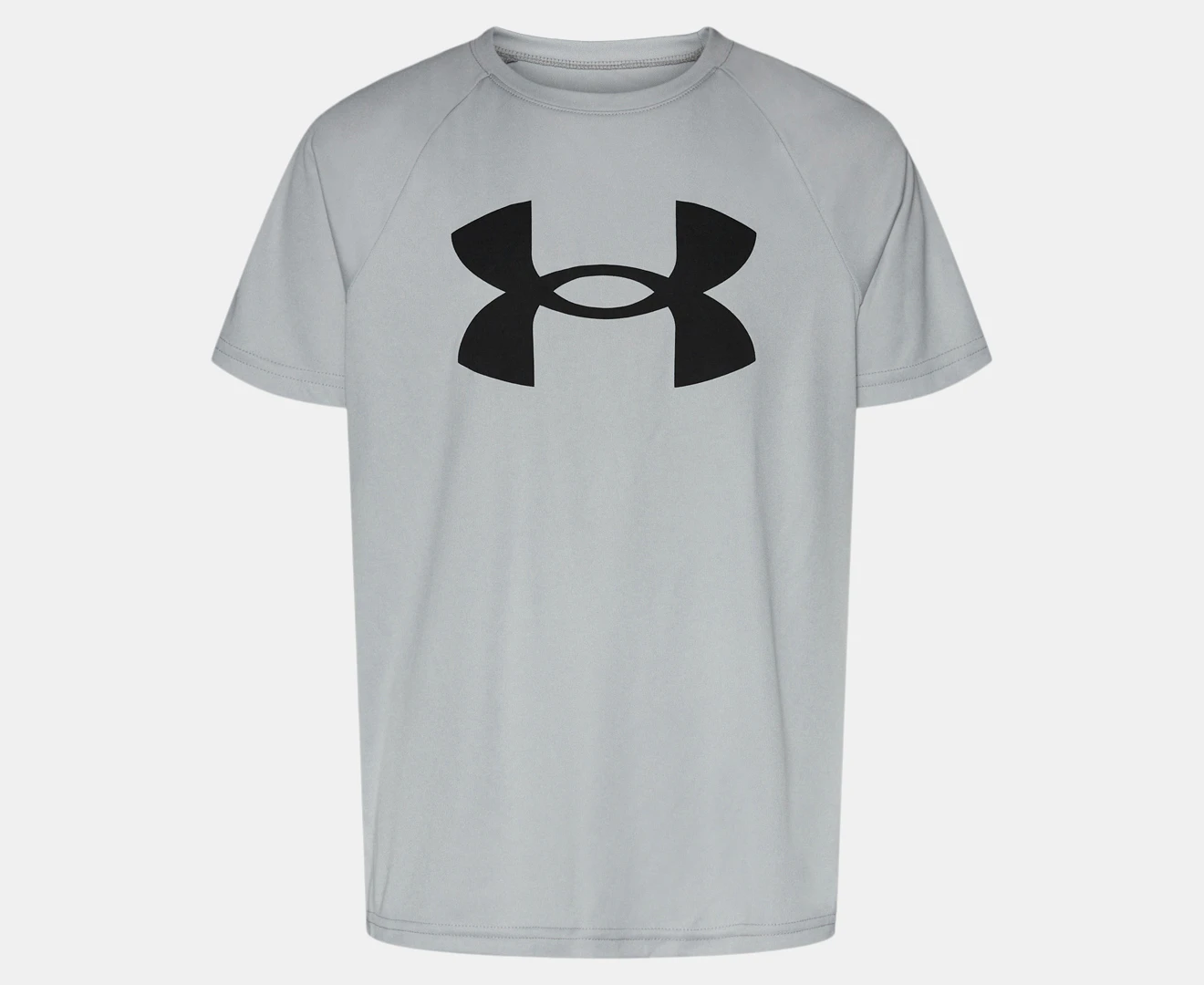 Under Armour Youth Boys' UA Tech Big Logo Short Sleeve Tee / T-Shirt / Tshirt - Light Grey Heather/Black