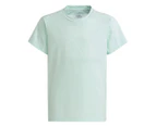Adidas Girls' Essentials AEROREADY Logo Tee / T-Shirt / Tshirt - Blue/White