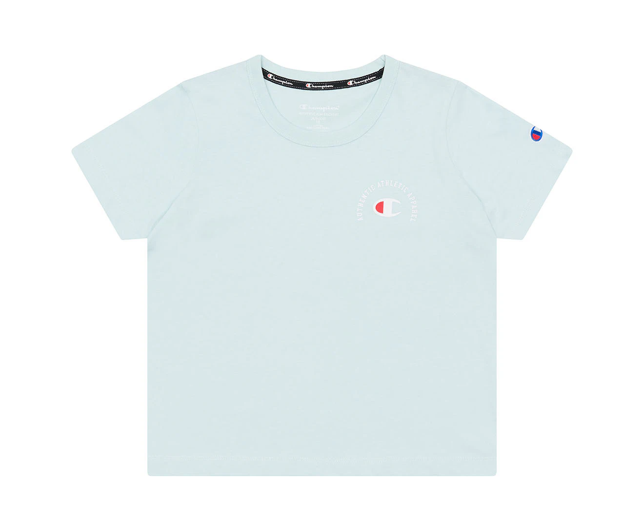 Champion Youth Girls' Sports Graphic Boxy Tee / T-Shirt / Tshirt - Light Blue