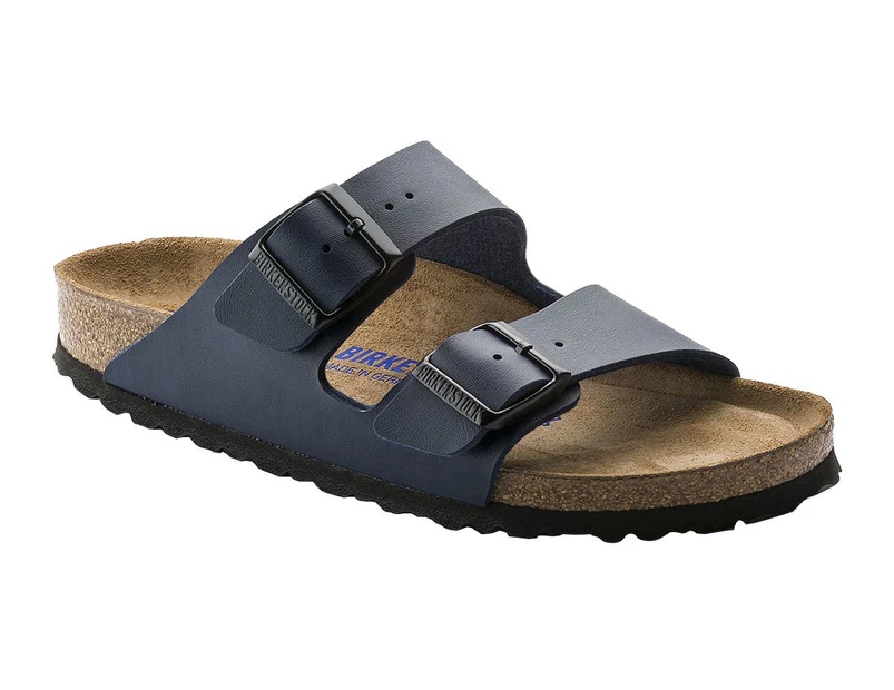 Birkenstock Arizona Birko-Flor Soft Footbed Narrow Fit Sandal (Blue, Size 36 EU)