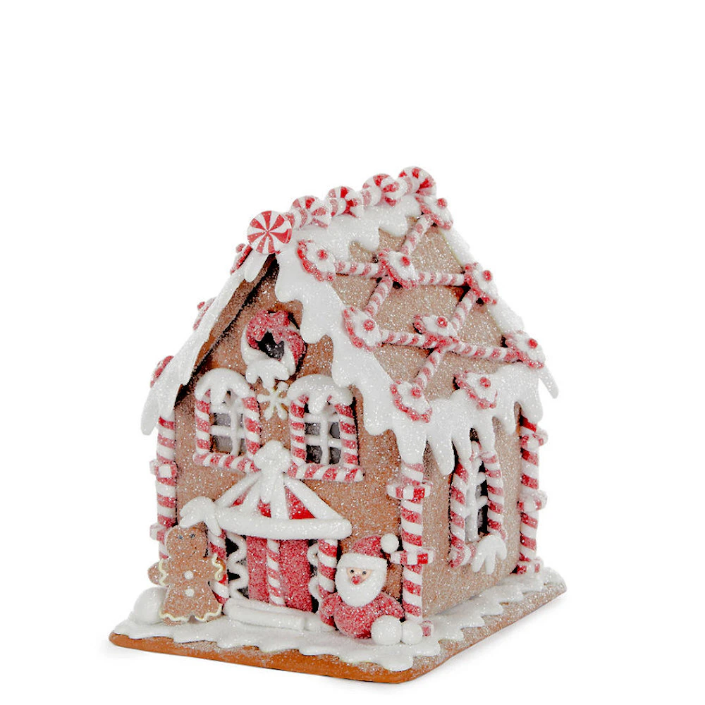 LED Gingerbread House w. Santa 15cm