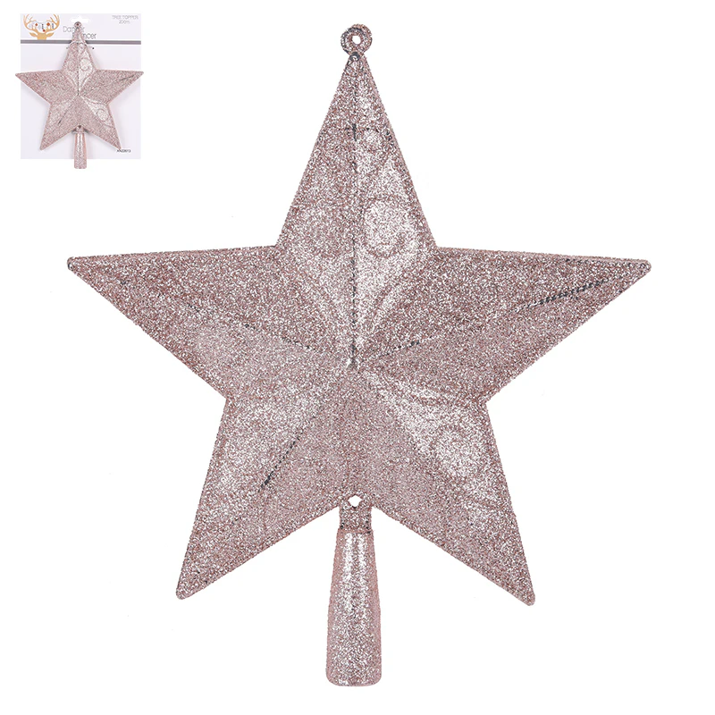 Rose Gold Glitter Star Tree Topper 20cm