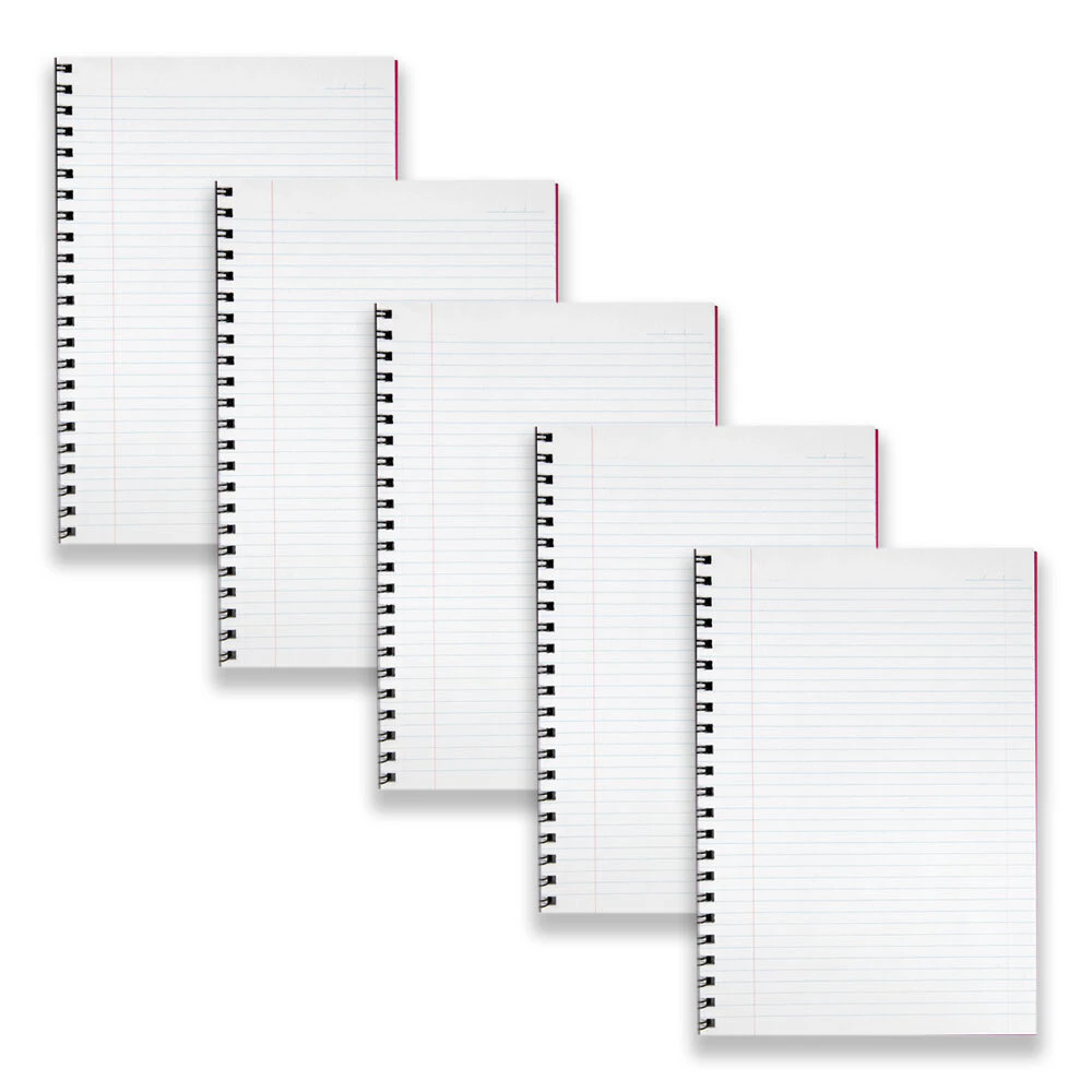 5pc Spirax 512 Hard Cover A4 Spiral Notebook Writing Stationery 200-Pages Pink