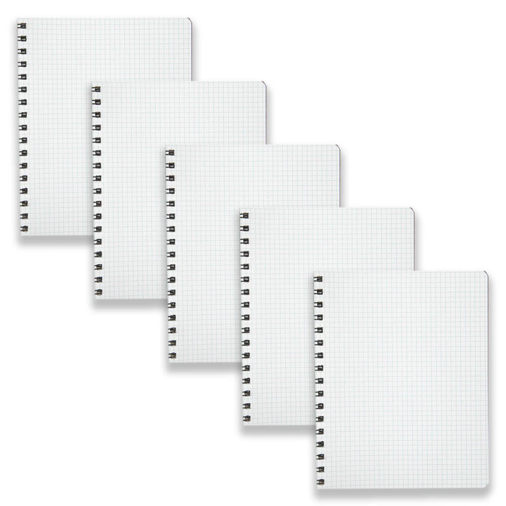 5pc Spirax P592g Grid Book School Writing Stationery Twin Wire BLK 240-Pages