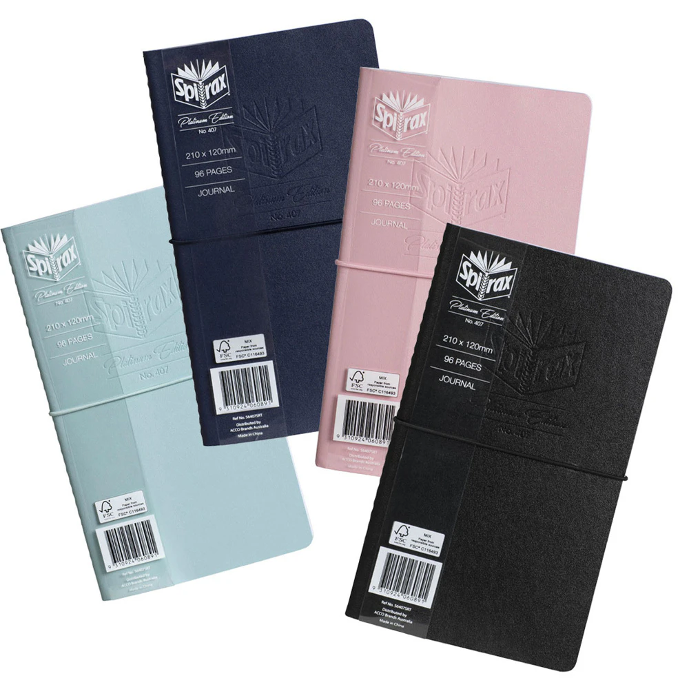 12x Spirax Platinum Journal Diary Writing Stationery Stitch Bound 64Pgs Assorted