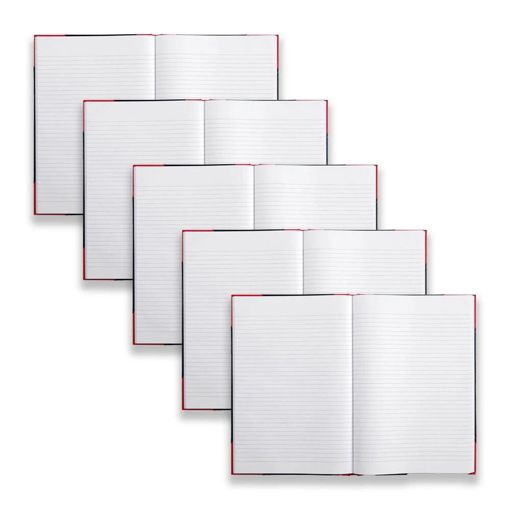 5pc Spirax A4 Writing Notebook Office/School Stationery 200-Pages Black/Red