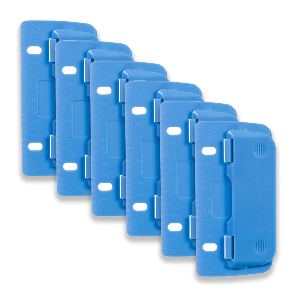 6pc Colourhide Bindermate 2 Hole Punch/Puncher Office Stationery Classic Blue