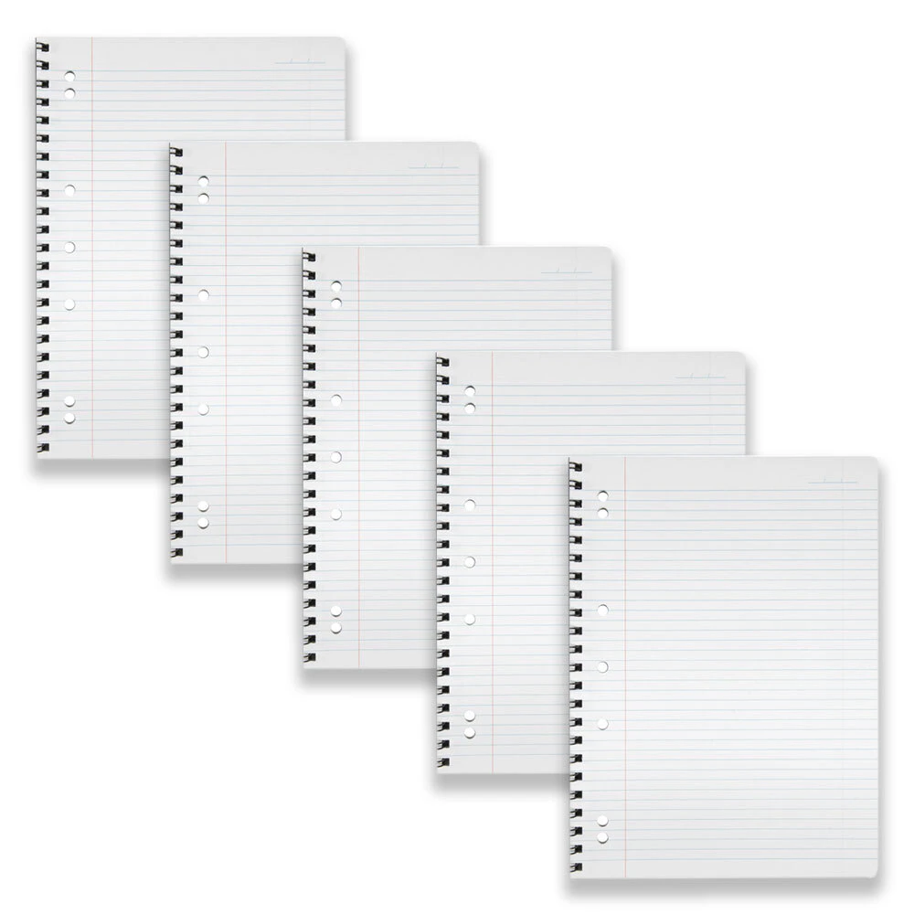 5pc Spirax P906a A4 Lecture Book Notebook Writing Stationery 250-Pages Black