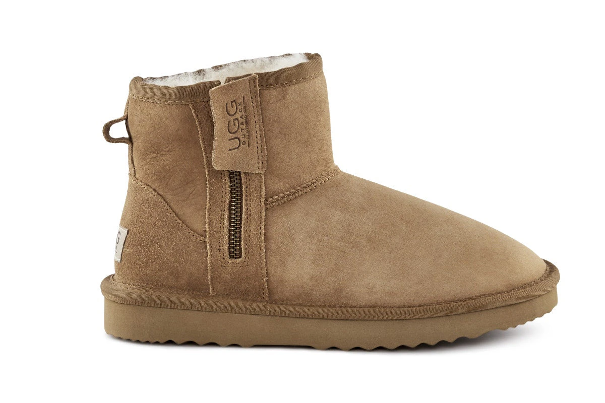 UGG Outback Premium Double Face Sheepskin Zip Classic Boot  - Chestnut