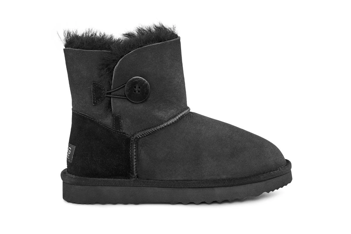 UGG Outback Premium Double Face Sheepskin Short Button Boot  - Black