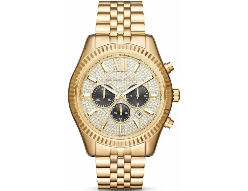 Michael Kors MK8494 Lexington Gold Pave Men's Watch