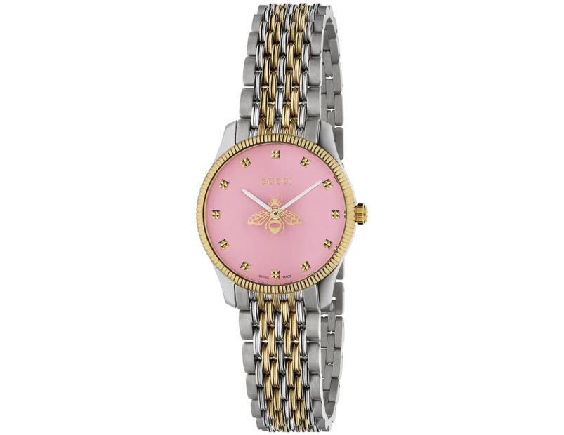 Gucci YA1265030 G-Timeless 29mm Ladies Pink Dial Bee Motif Watch