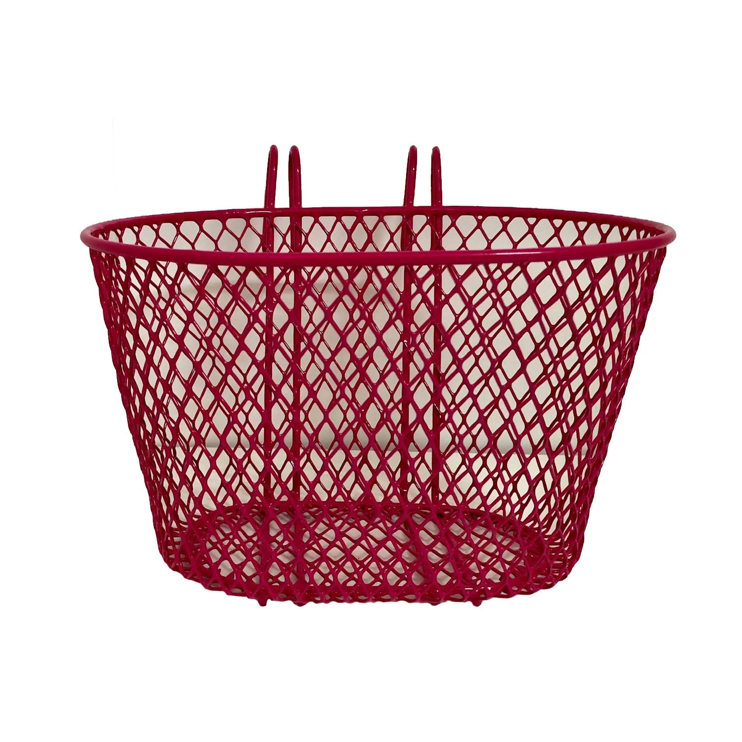 Kids Bike Wire Mesh Hook On Front Carry Basket (pink)