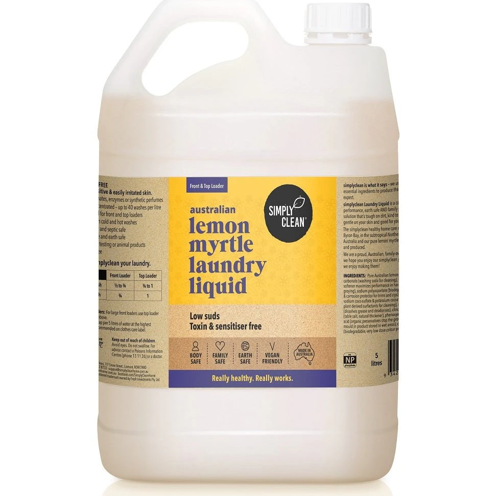 Simply Clean Lemon Myrtle Laundry Liquid 5L