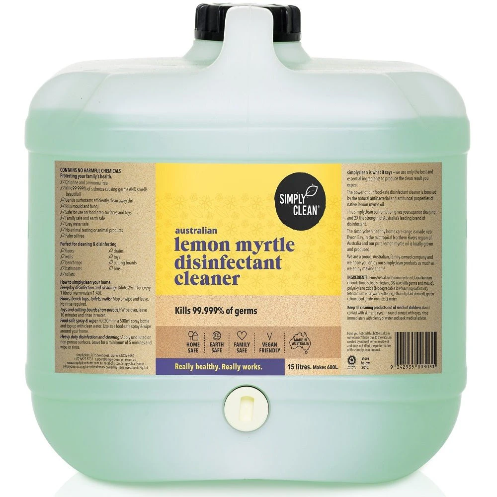 Simply Clean Lemon Myrtle Disinfect.Cleaner 15L