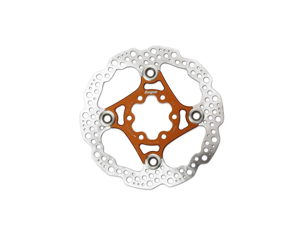 Hope 180mm Floating 6-Bolt Disc Rotor Orange