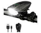 Bike Light with Horn Rechargeable LED Bicycle Lights Headlight with Battery Indicator
