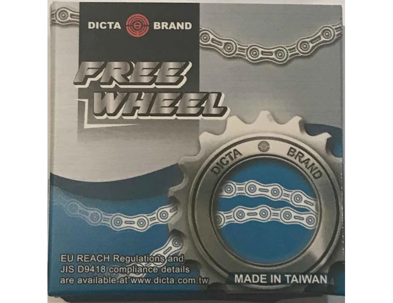 DICTA Freewheel - 1/2 x 3/32 - 14T - CNC Machined Silver EZ-OFF