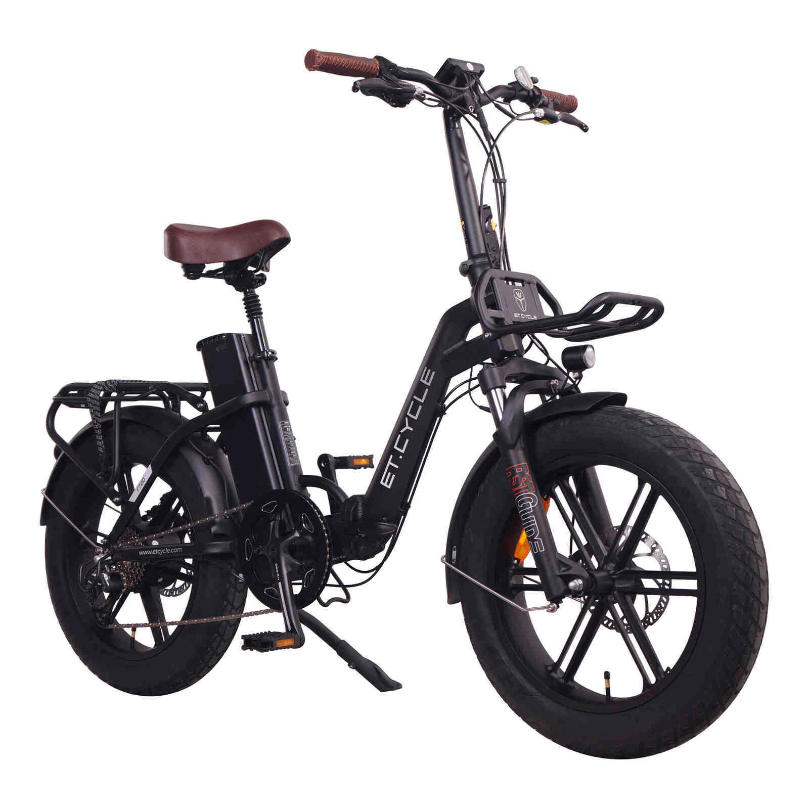 ET-CYCLE F720 Folding E-Bike, 48V 15Ah, 720Wh [Matt Black 20"]