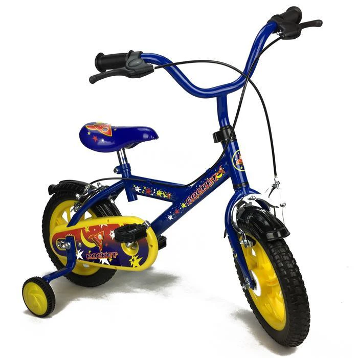 Rocket Blue 12 Inch Boys Pavement Cycle Bicycle Bike With Training Wheel