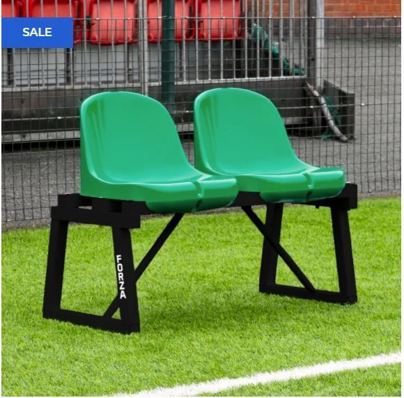 FORZA ALUMINIUM MULTI-SPORTS BENCH - SIDELINE SPORTS SEATS [Colour: Green] [Shelter Length & Seats:: 1m Length | 2 Seats]