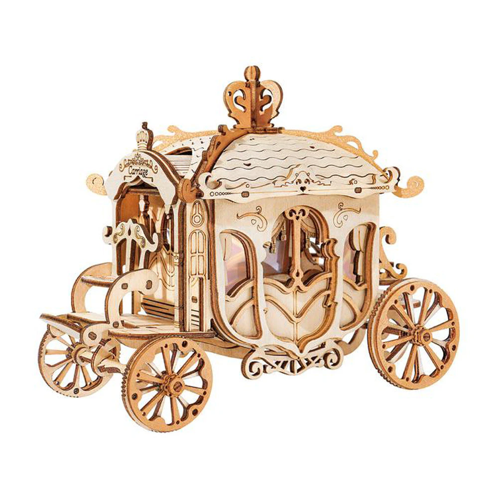 Robotime Classic Carriage Modern DIY 3D Wooden Puzzle Model Kit Toy TG506