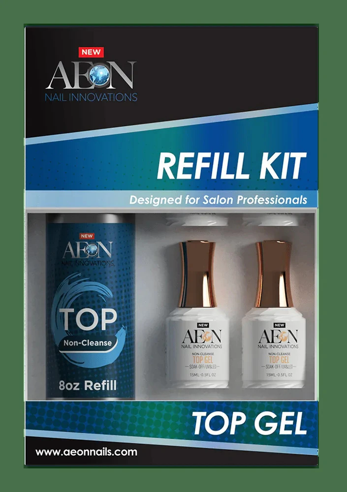 AEON Gel Polish Non Cleanse Top Coat Refill Kit