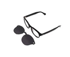 Clip on Oval Black SmartBuy Collection Reese With Clip-On JSV-190 002 Fashion Unisex Eyeglasses