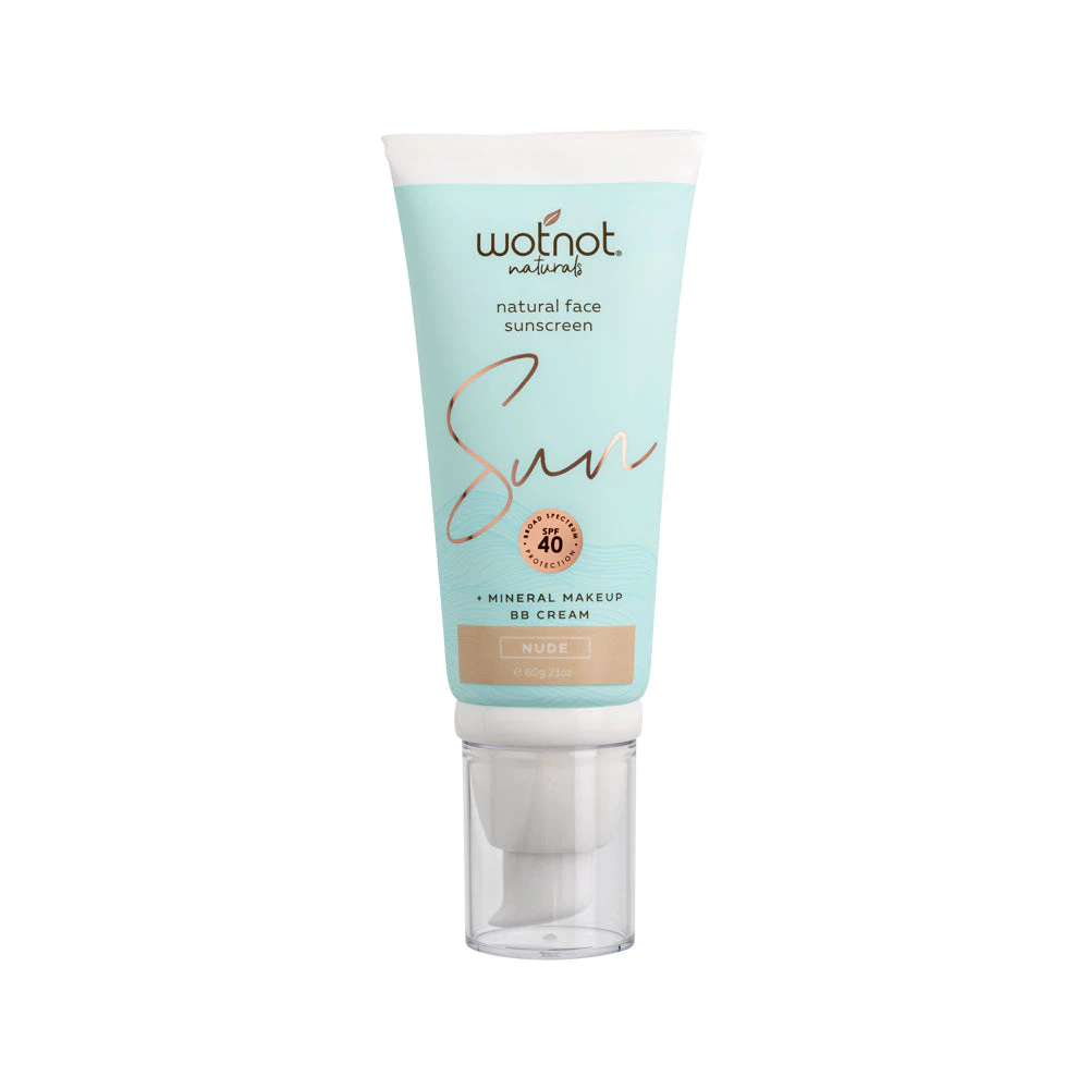 Wotnot Naturals Natural Face Sunscreen Spf 40 + Mineral Makeup Bb Cream Nude 60g