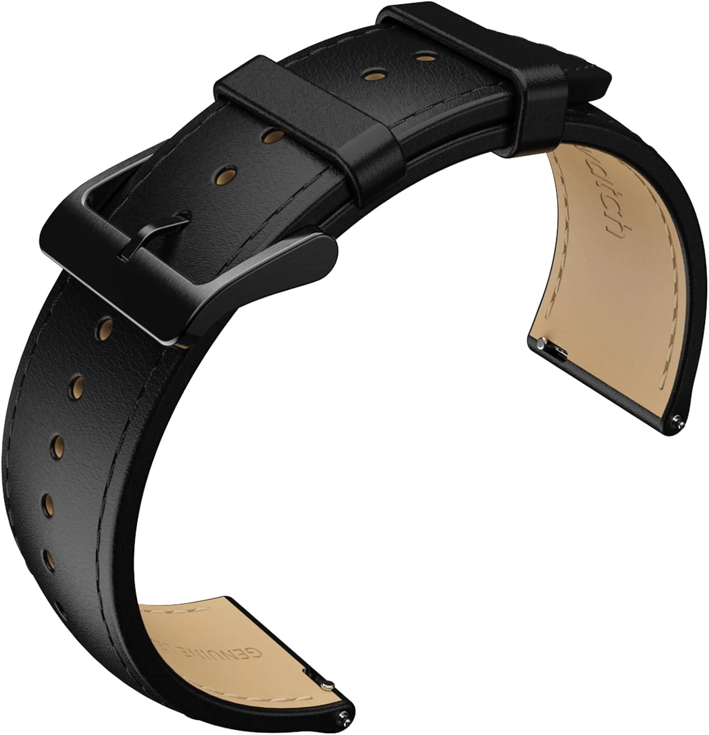 TicWatch Go Urban Leather 24mm Watch Bands Tuxedo Black