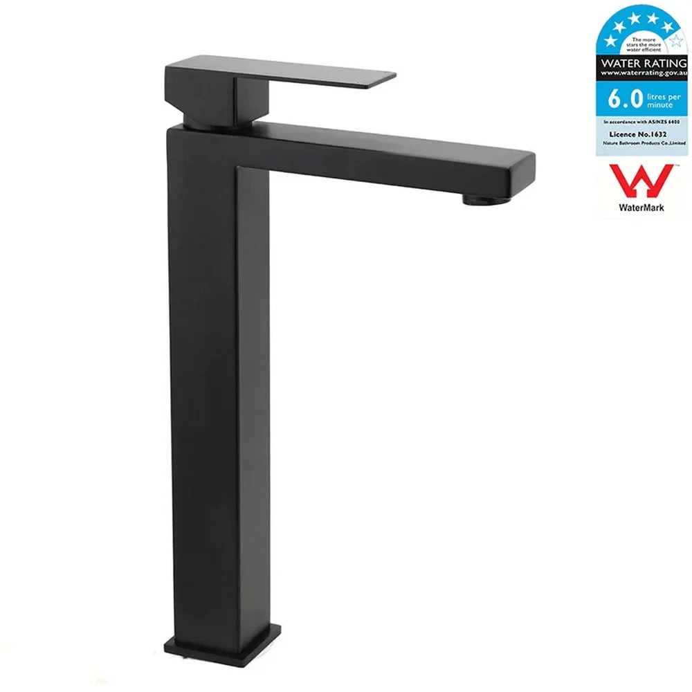 Stainless Steel Matte Black Faucet: Bathroom Sink Mixer with WELS Water Tap