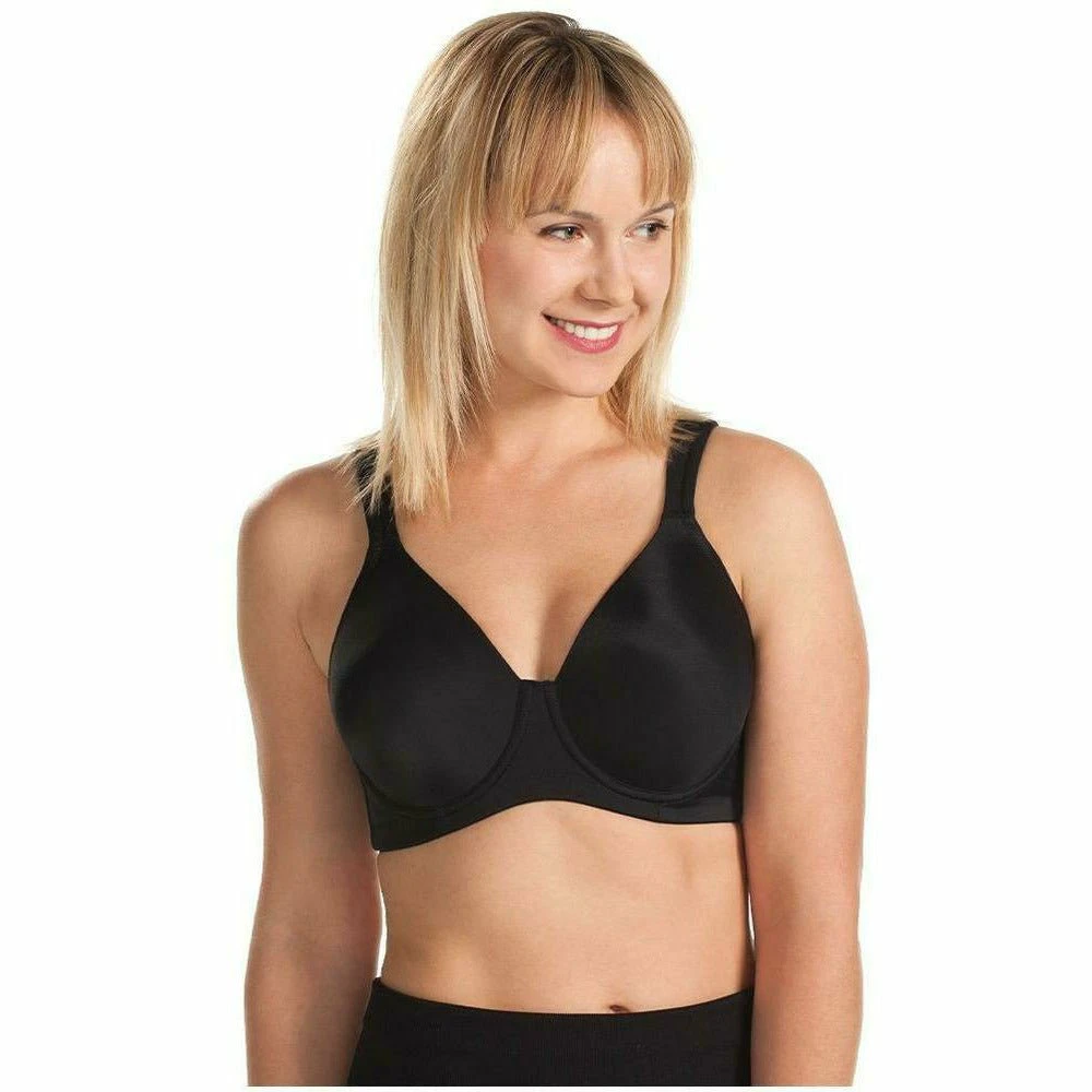 Leading Lady Brigitte Seamless Underwire Full Coverage Plus Size Bra in Black