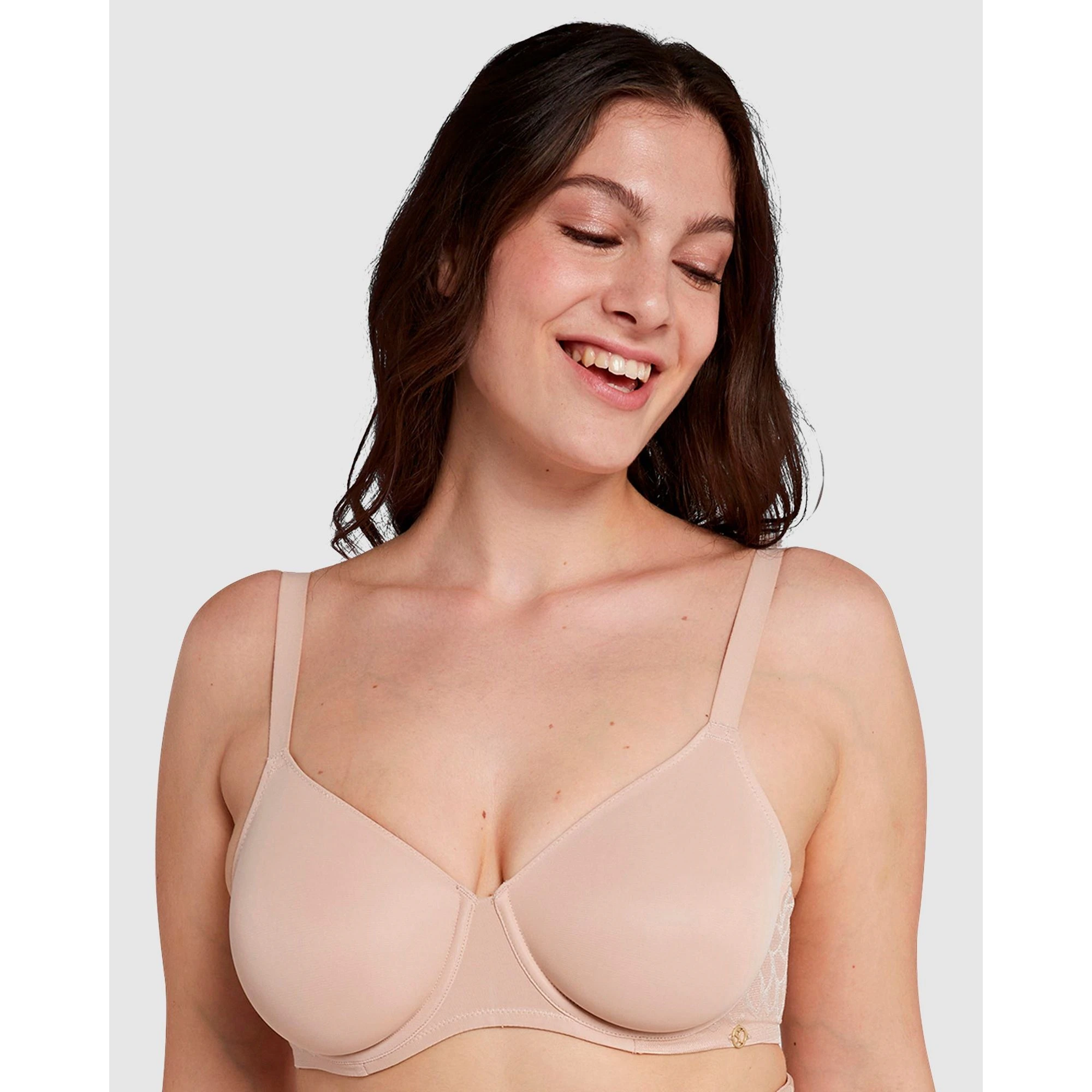 Sans Complexe Perfect Curves Wired Minimiser Bra with Lace - Blush