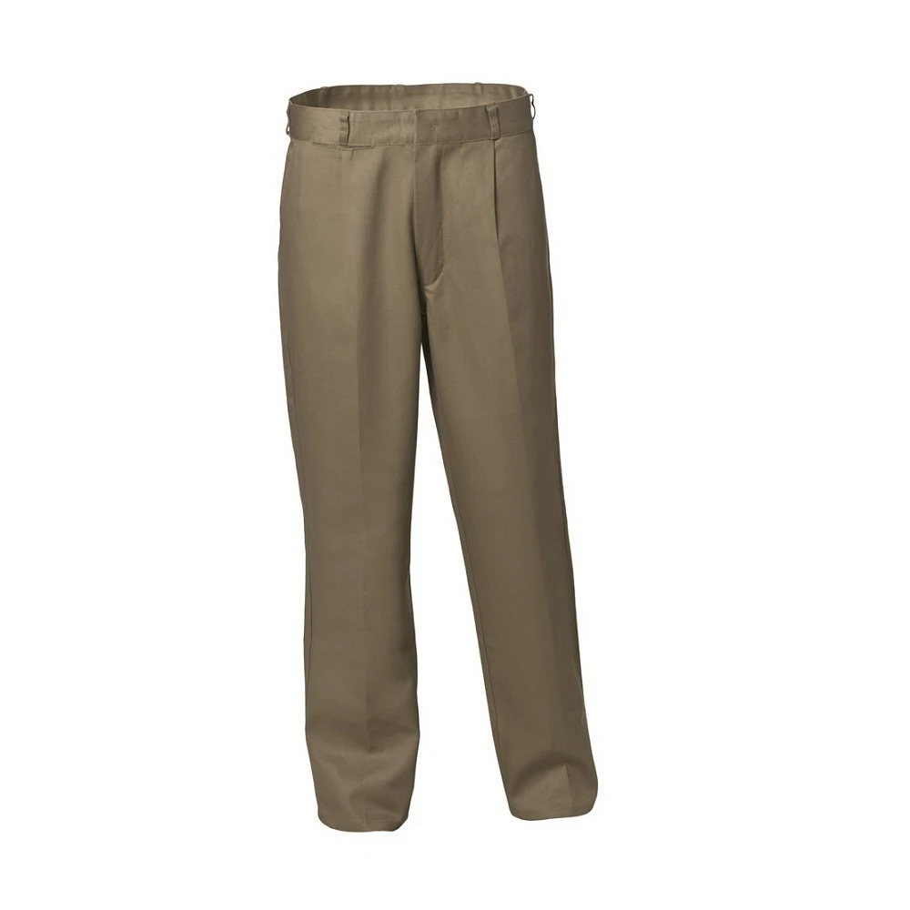 WS WORKWEAR Men's Classic Pleat Front Drill Work Pants | Khaki