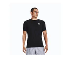 UNDER ARMOUR Men's Heat Gear Compression Short Sleeves Tee | Black | White